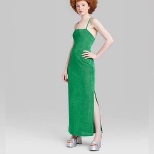 NWT Women's Lace-Up Back Maxi Bodycon
Dress - Wild Fable™ Green XXS